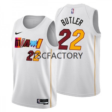 Maillot Basket Miami Heat Jimmy Butler 22 Nike 2022-23 City Edition Blanc Swingman - Homme